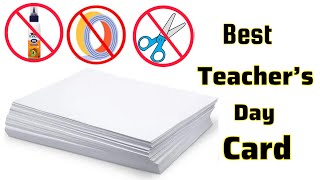 DIY Teachers Day Card Idea Teachers Day Gift ideas Greeting Card For Teacher White paper craft [upl. by Ayaros]