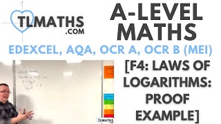 ALevel Maths F407 Laws of Logarithms Proof Example [upl. by Matta564]