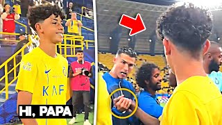 Cristiano Ronaldo meet Cristiano Junior and his Al Nassr U13 Teammates 😍❤️ [upl. by Gerta]