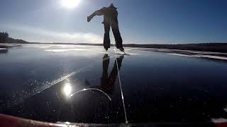 Black Ice on Great Pond Belgrade Lakes Maine 12132018 [upl. by Avaria707]