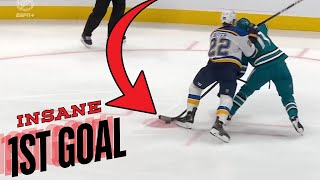 This was a CRAZY first NHL goal [upl. by Ahsenrad]