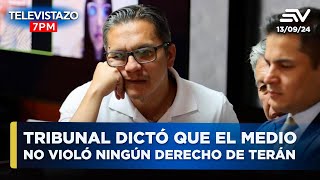 Tribunal rechazó por unanimidad acción de Wilman Terán contra Ecuavisa  Televistazo 7 PM ENVIVO🔴 [upl. by Vaenfila]