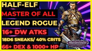 PF WOTR ENHANCED  HALFELF MASTER of All DW Build 16 ATKS 18D6 SNEAKS 40 CRITS 66 DEX [upl. by Stulin]