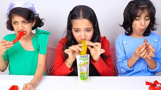 تحدي أكل حار ضد حامض ضد حلو  spicy vs sour vs sweet challenge [upl. by Lleinad]