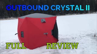 OUTBOUND CRYSTAL II 12 PERSON POPUP HUB ICE SHELTER 2018 REVIEWBLACKOUT TEST in Northern Ontario [upl. by Arahsat303]