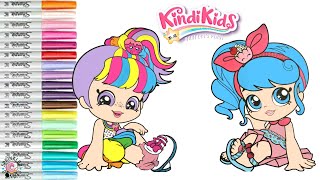 Shopkins Kindi Kids Coloring Book Pages Rainbow Kate and Jessicake [upl. by Meehyr]