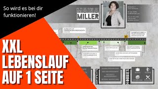 Lebenslauf schreiben XXL 2 Seiten kürzen modern kreativ in Word  Tutorial [upl. by Grizel]