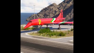 This is crazy Concorde Ferrari Hypersonic Aircraft takes off from short runway [upl. by Yetak]