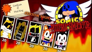 Sonics Pizzeria Simulator True Good Ending  All 20s Mode Custom Night Complete [upl. by Zwart210]