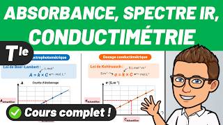 ABSORBANCE CONDUCTIVITÉ DOSAGE PAR ÉTALONNAGE ✅ Cours complet 💪 Terminale spécialité [upl. by Alfeus]