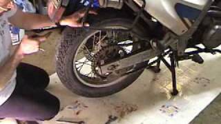 Technical Demo on BMW F650  Rear Wheel Removal [upl. by Robinet251]