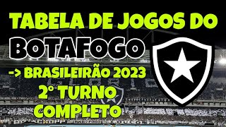 Tabela de jogos do Botafogo no Campeonato Brasileiro 2023 Veja todos os jogos do Fogão no 2° Turno [upl. by Eenttirb132]