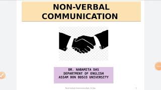 NonVerbal Communication II Dr Nabamita Das [upl. by Sneed]