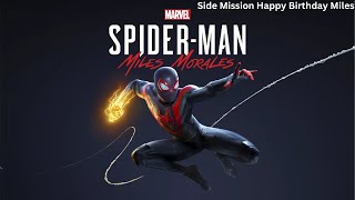 Marvel Spiderman Miles Morales Side Mission Happy Birthday Miles Morales Amazing Mode No Commentary [upl. by Doolittle636]