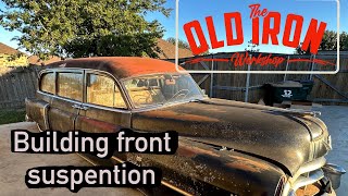 The 1950 Cadillac Hearse Resurrection continues with a new front frame clip and motor [upl. by Trebornhoj155]