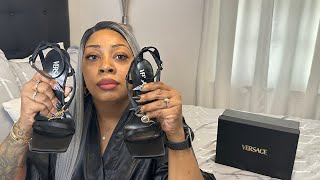 Versace Crystal Medusa 95 Sandals Unboxing Versace [upl. by Flor]