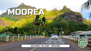 4K Driving Moorea  around the island  Windy sunny and rainy day [upl. by Ssalguod853]