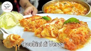 INVOLTINI SAPORITI DI VERZA con PATATE E PROSCIUTTO cotti in padella [upl. by Rabbaj]