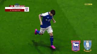 Ipswich Town vs Sheffield Wednesday Highlights  EFL Championship 2324  PES 21 [upl. by Lekcar]