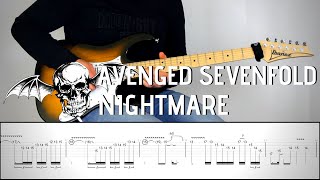 AVENGED SEVENFOLD  NIGHTMARE Solo  Guitar Cover Tutorial FREE TAB [upl. by Nothgierc816]