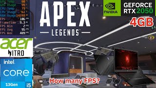 Acer Nitro V15 ANV1551578S Intel Core i5 13Gen RTX 2050 4GB 144Hz APEX LEGENDS How many FPS [upl. by Eekaz]