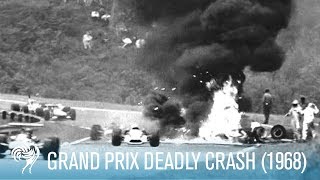 The French Grand Prix Crash Kills Driver Jo Schlesser 1968  British Pathé [upl. by Vincentia]