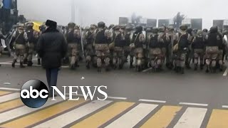 Protests erupt in Kazakhstan over fuel prices l ABC News [upl. by Branen531]