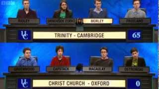 University Challenge S43E3 Trinity Cambridge vs Christ Church Oxford [upl. by Runkle19]