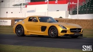 Mercedes SLS Black Series  Flybys on Track at Goodwood [upl. by Shermie]