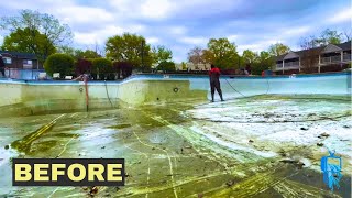 can it be restored   EP 6  Pool Transformation  Timelapse  pressure washing [upl. by Estis]