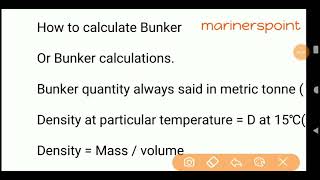 Bunker Calculations in Ship  Fuel Oil Calculations  Bunker Calculations  Bunker or Tank sounding [upl. by Nnaaras]