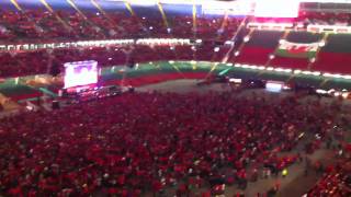 Welsh national anthem Wales v France world cup 2011 [upl. by Fiann]