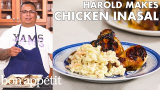 Harold Makes Grilled Chicken Inasal  From The Home Kitchen  Bon Appétit [upl. by Zulch]