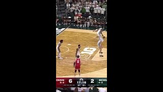 Chucky Hepburn Makes 3 Point Jumper vs Michigan State  Wisconsin Mens Basketball [upl. by Wivina]