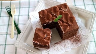 Chocolate ganache cake ふわふわ生地とガナッシュのちょこけーき♪ [upl. by Giselle]