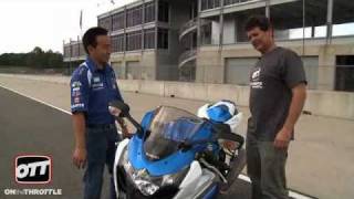 2009 Suzuki GSXR1000 test ride at Kevin Schwantz School [upl. by Ardnusal]