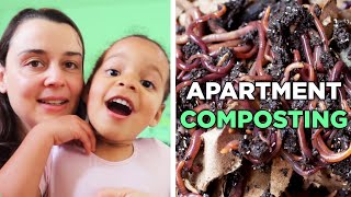 We Tried Worm Composting In Our Apartment For A Week [upl. by Cirted]