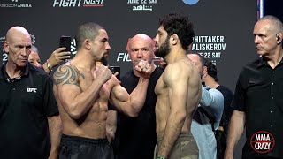 UFC Saudi Arabia Robert Whittaker vs Ikram Aliskerov Weighin Face Off [upl. by Akyre]