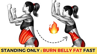 Do This STANDING 30 Min to Lose That STUBBORN BELLY FAT  How to Lose Belly Fat in 1 Week at Home [upl. by Neelyam972]