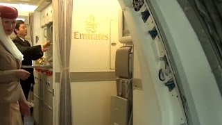 Emirates A380 A6EED Business Class Barcelona  Dubai [upl. by Nnad]