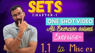 SETS CHAPTER1 CLASSXI COMPLETE EXERCISE SOLVED NCERT JEE [upl. by Nyer712]