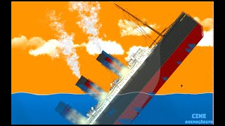 RMS Mauretania ship sega at the end of the Floating Sandbox simulator and is sunk by giant wave [upl. by Angel794]