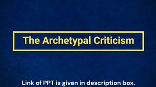 The Archetypal Criticism  Carl Jung  Northrop Frye  Presentation Season 2 [upl. by Kecaj]