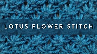 How to Knit the Lotus Flower Stitch  Knitting Stitch Pattern  English Style [upl. by Sirad]