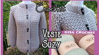 Tuto Vestequot Suzy quot au crochet partie 12  explications toutes tailles isacrochet [upl. by Redwine107]