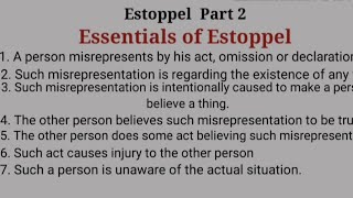 Estoppel Part 2 Essentials of estoppel Law of evidence [upl. by Toms619]