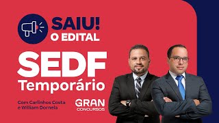 Concurso SEDF Temporário  Saiu o Edital com iniciais de R 4 mil [upl. by Ilario106]