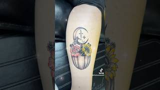 pumpkin peony sunflower moon tattoo tattoos tattooartist ladytattooers [upl. by Beltran]