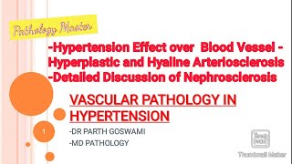 Vascular Pathology in Hypertension  With Detailed discussion of Nephrosclerosis [upl. by Philender586]