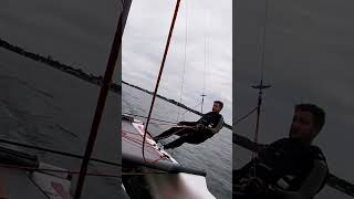 On the wire Kite up sailinglife sailing catamaran stealth f16 viralshorts viralshort vial [upl. by Garland]